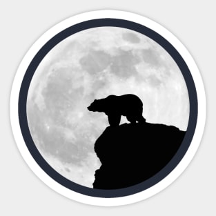 Bear under the moon Sticker